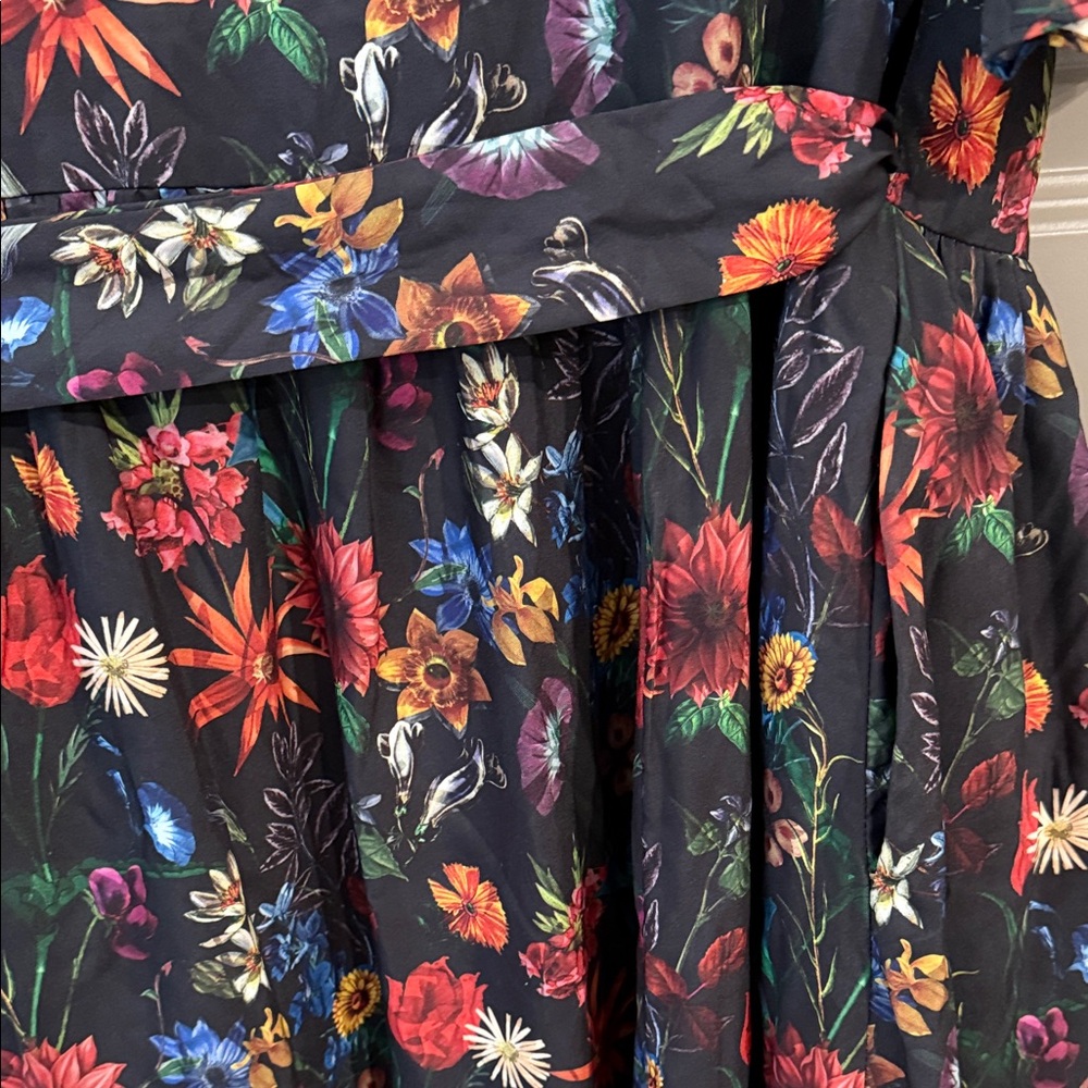 JessaKae Black Floral Midi Wrap Dress - Picture 5 of 6